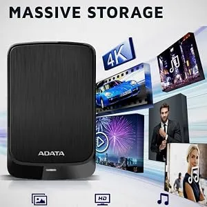 ADATA HV320 2TB 3.5 inch SATA III Slim External Hard Drive/HDD - Black overview 4