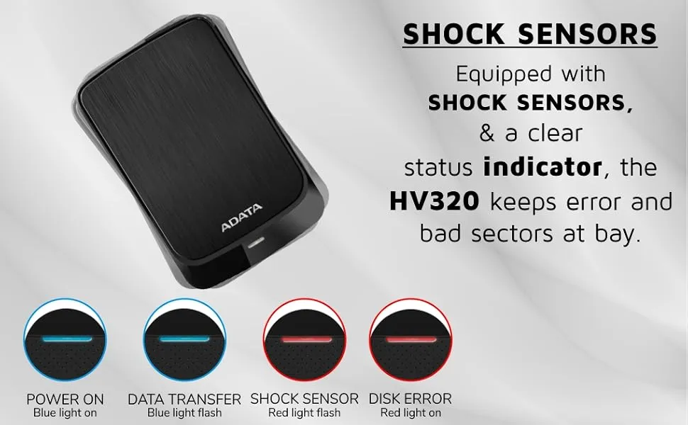 ADATA HV320 2TB 3.5 inch SATA III Slim External Hard Drive/HDD - Black overview 5