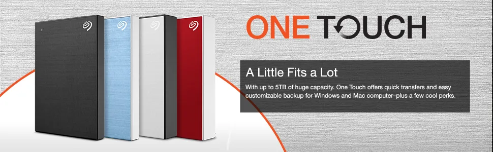 Seagate One Touch 2TB External Hard Drive with Password Protection (Light Blue) overview 1