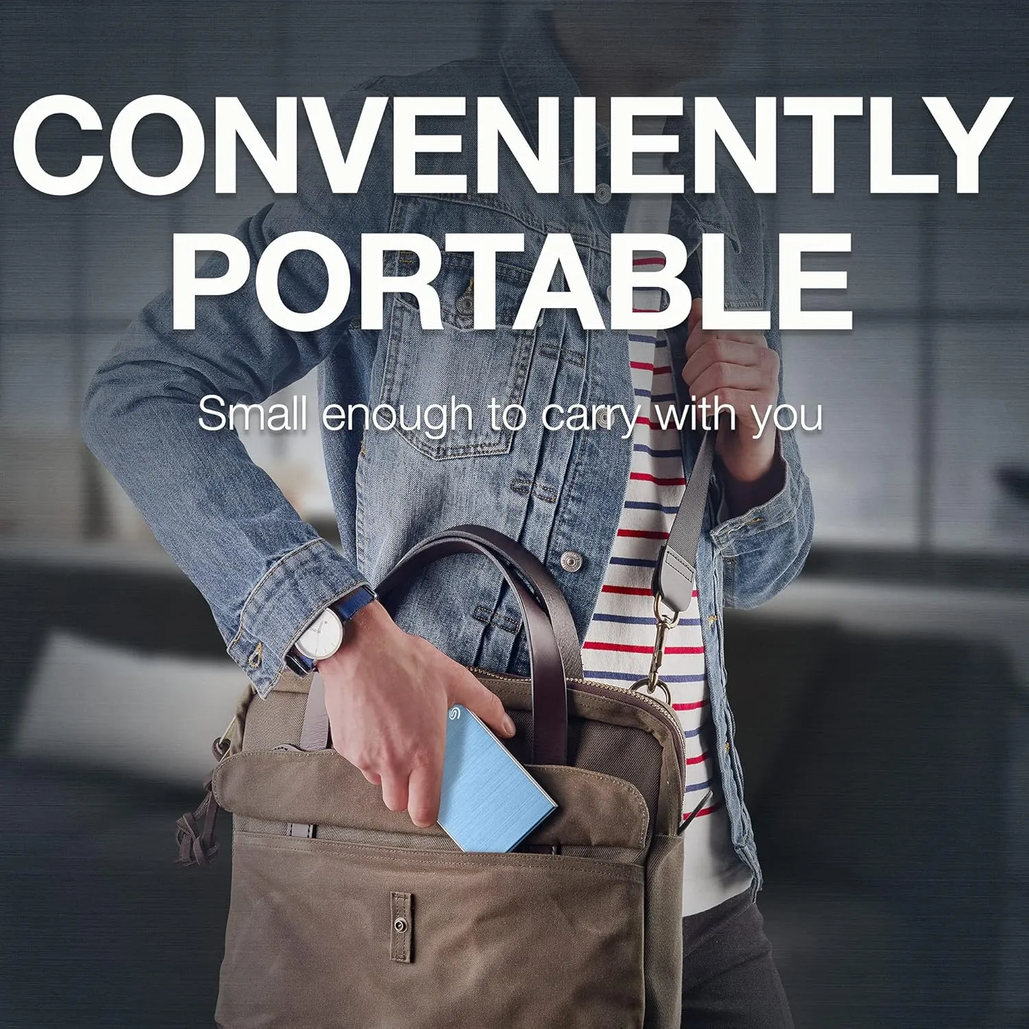 Seagate One Touch 4TB External Hard Drive with Password Protection (Light Blue) overview 7