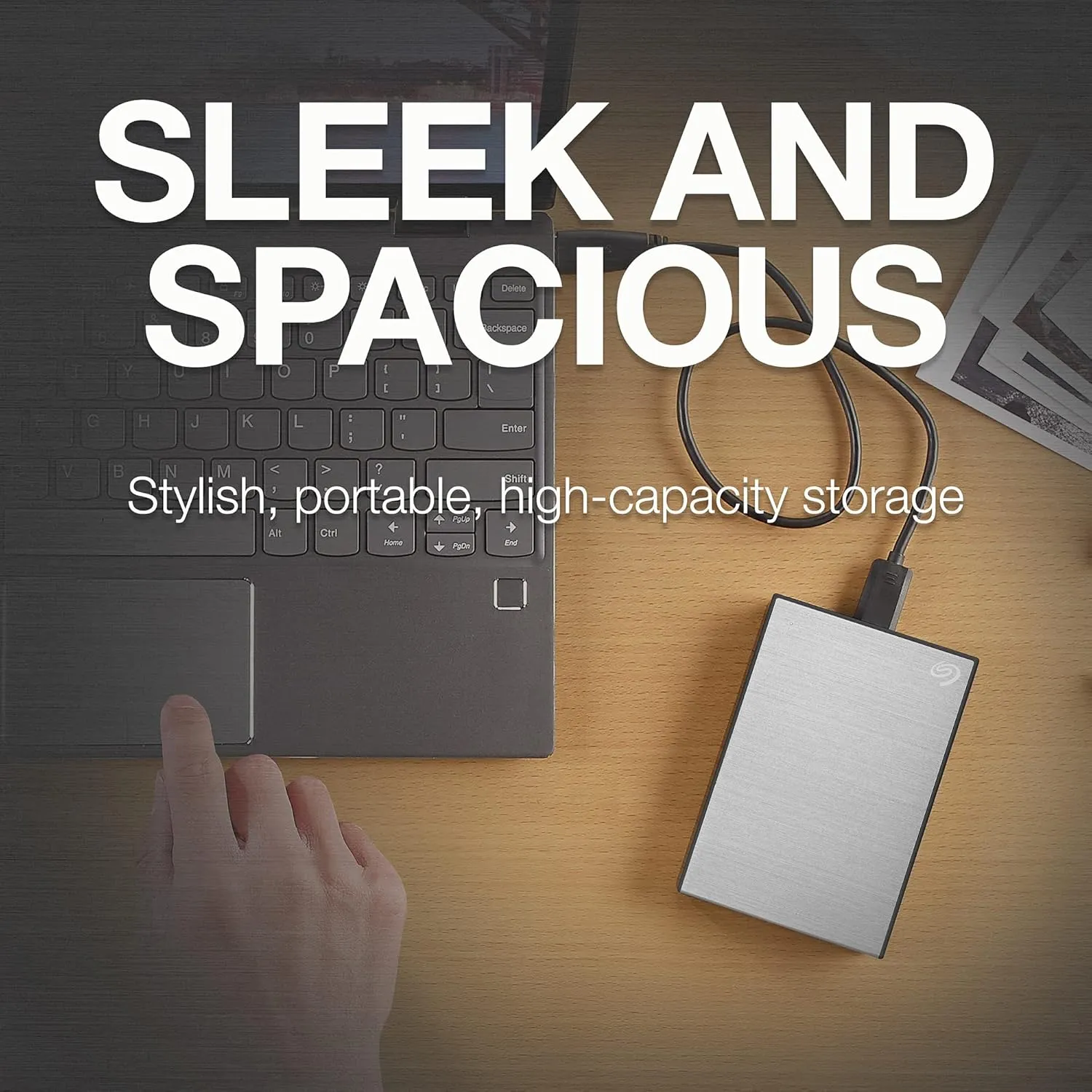 Seagate One Touch 4TB External Hard Drive with Password Protection (Silver) overview 2