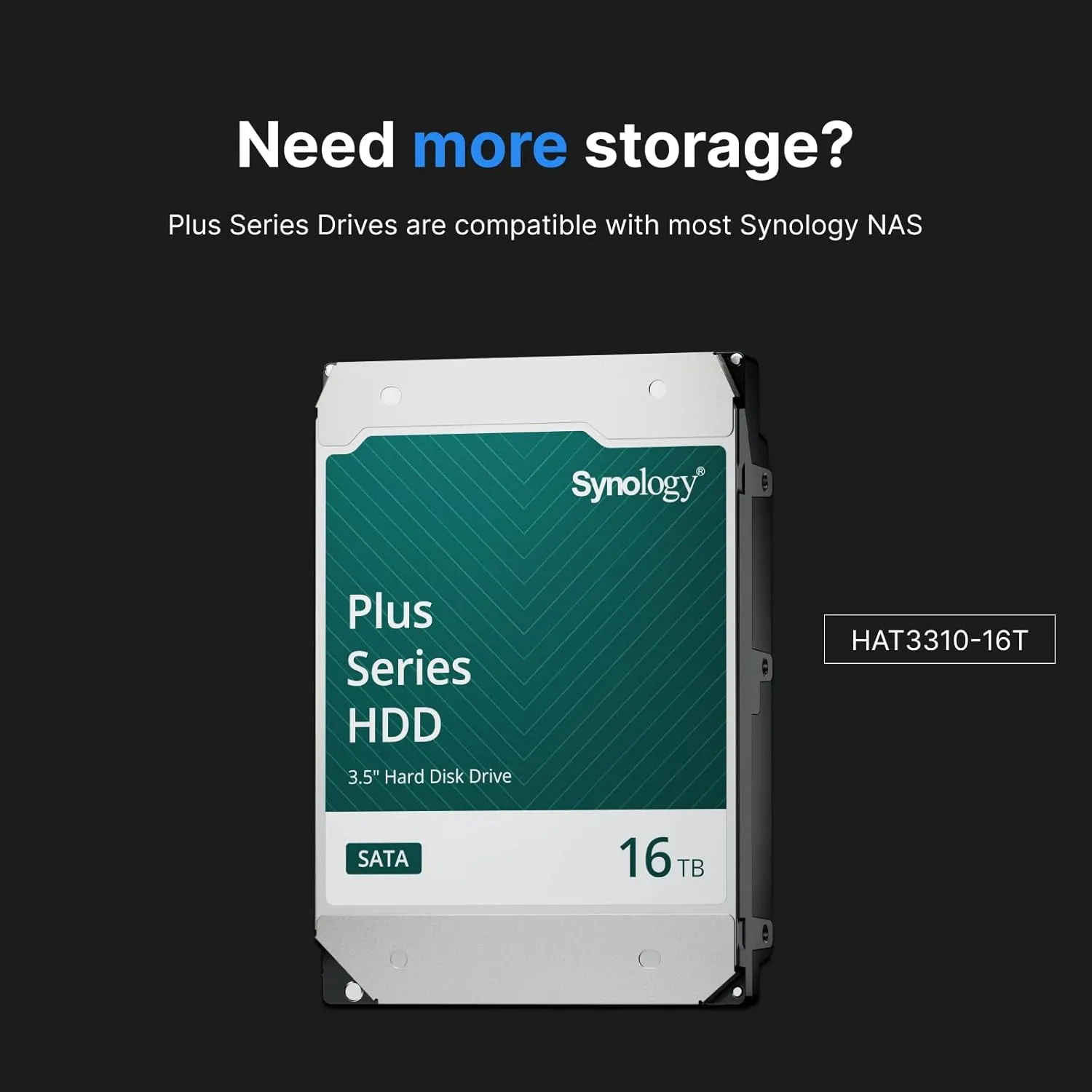 Synology 16TB HAT3310 Plus Series SATA III 3.5" Internal NAS HDD overview 1