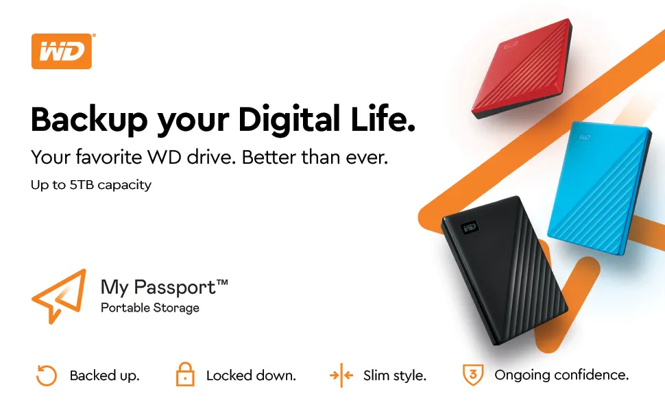 Western Digital My Passport 6TB Portable Hard Drive (Black) overview 1
