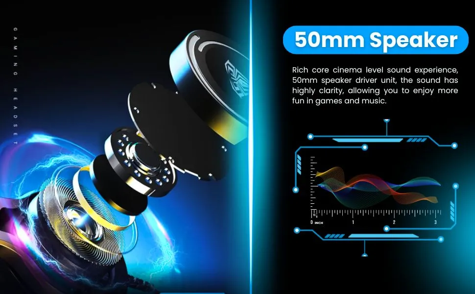 AULA S506 Wired RGB Gaming Headset With Adjustable Mic overview 4