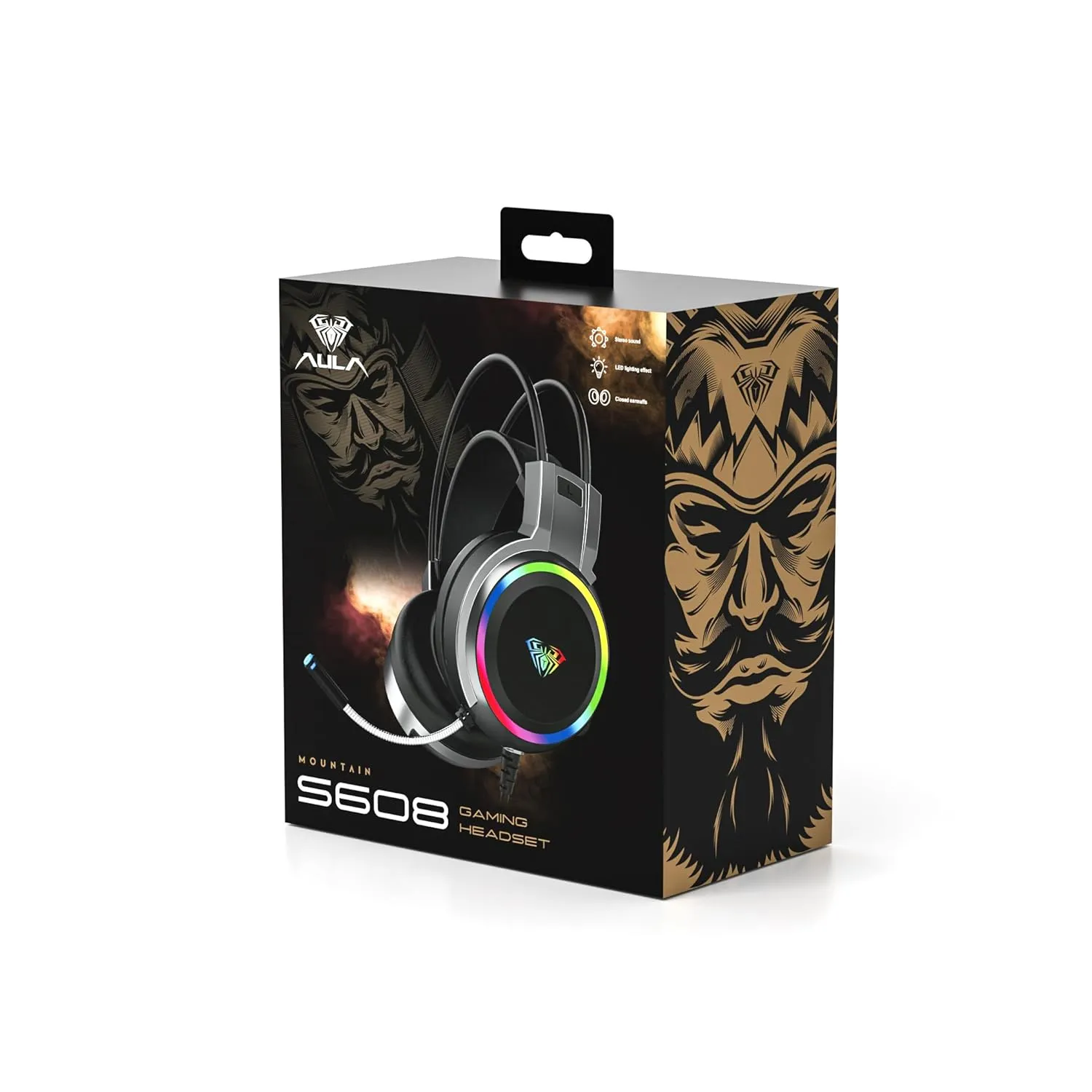 AULA S608 Wired Gaming Headset (Black) overview 2