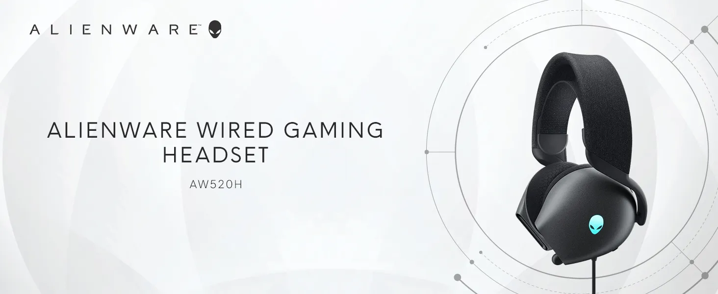 Alienware AW520H Wired Gaming Headset Dark Side Of the Moon overview 1