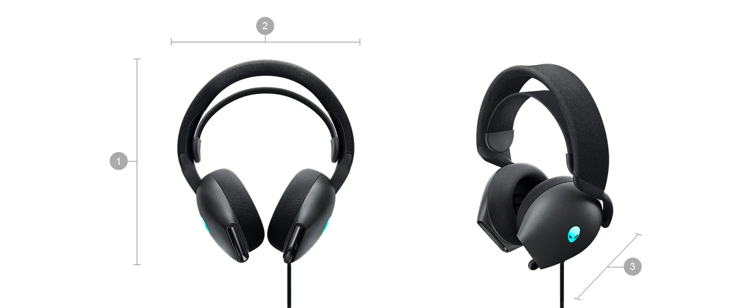 Alienware AW520H Wired Gaming Headset Dark Side Of the Moon overview 9
