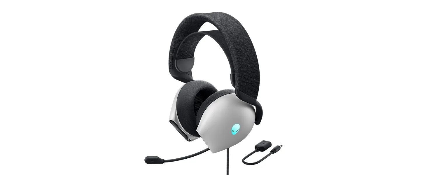 Alienware AW520H Wired Gaming Headset Lunar Light overview 2