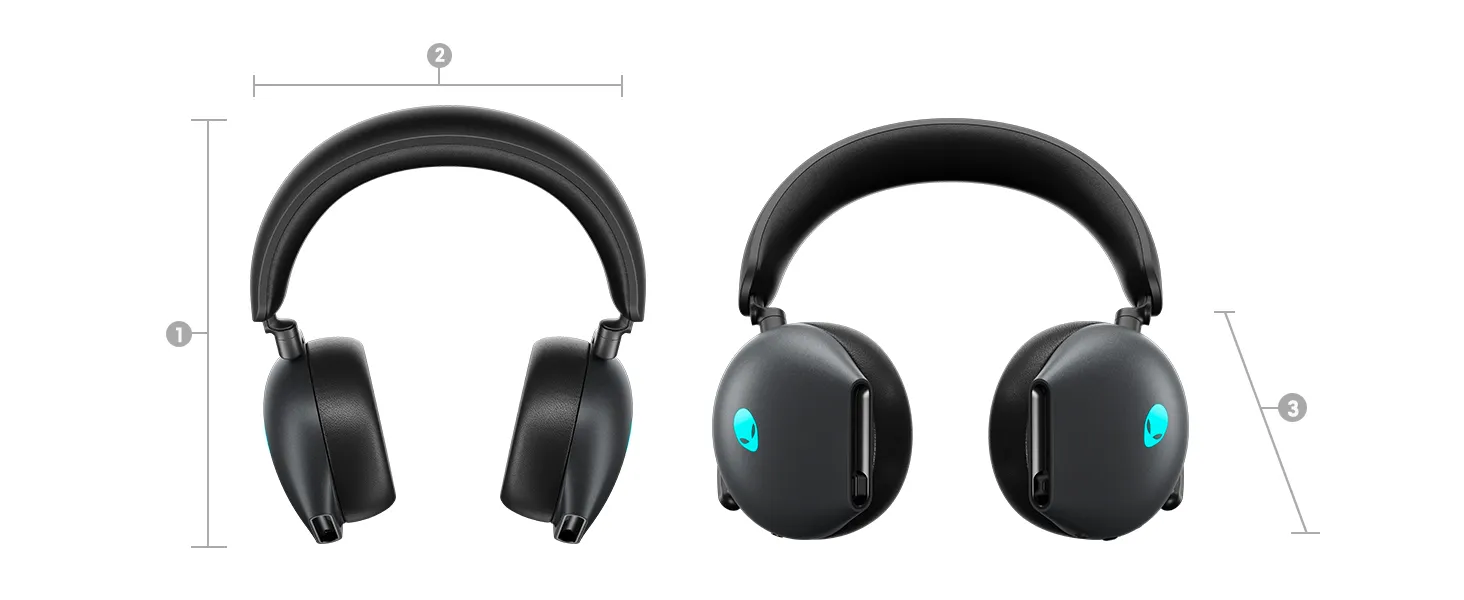 Alienware Aw920H Tri-Mode Wireless Gaming Headset Dark Side of The Moon overview 7