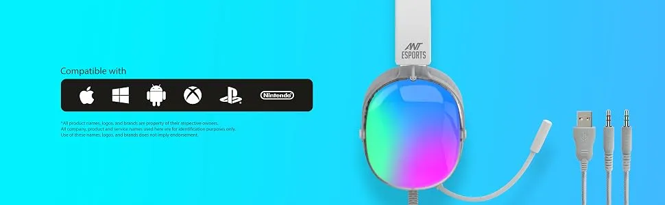 Ant Esports H1150 RGB Gaming Headset (White) overview 5
