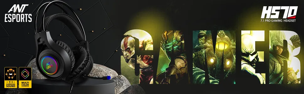 Ant Esports H570 7.1USB Surround Sound Wired Gaming Headset overview 8