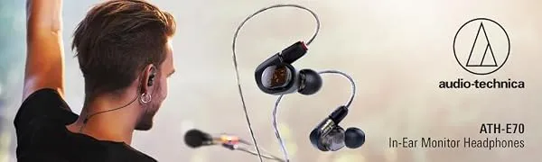 Audio Technica ATH-E70 Professional In Ear Wired Headphone without Mic overview 1
