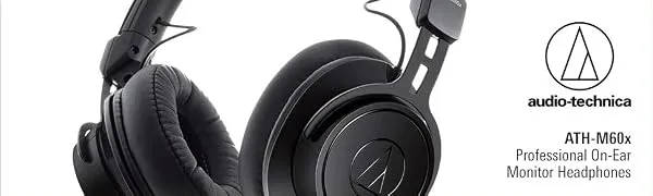 Audio-Technica ATH-M60X Wired On Ear Headphone Without Mic (Black) overview 1
