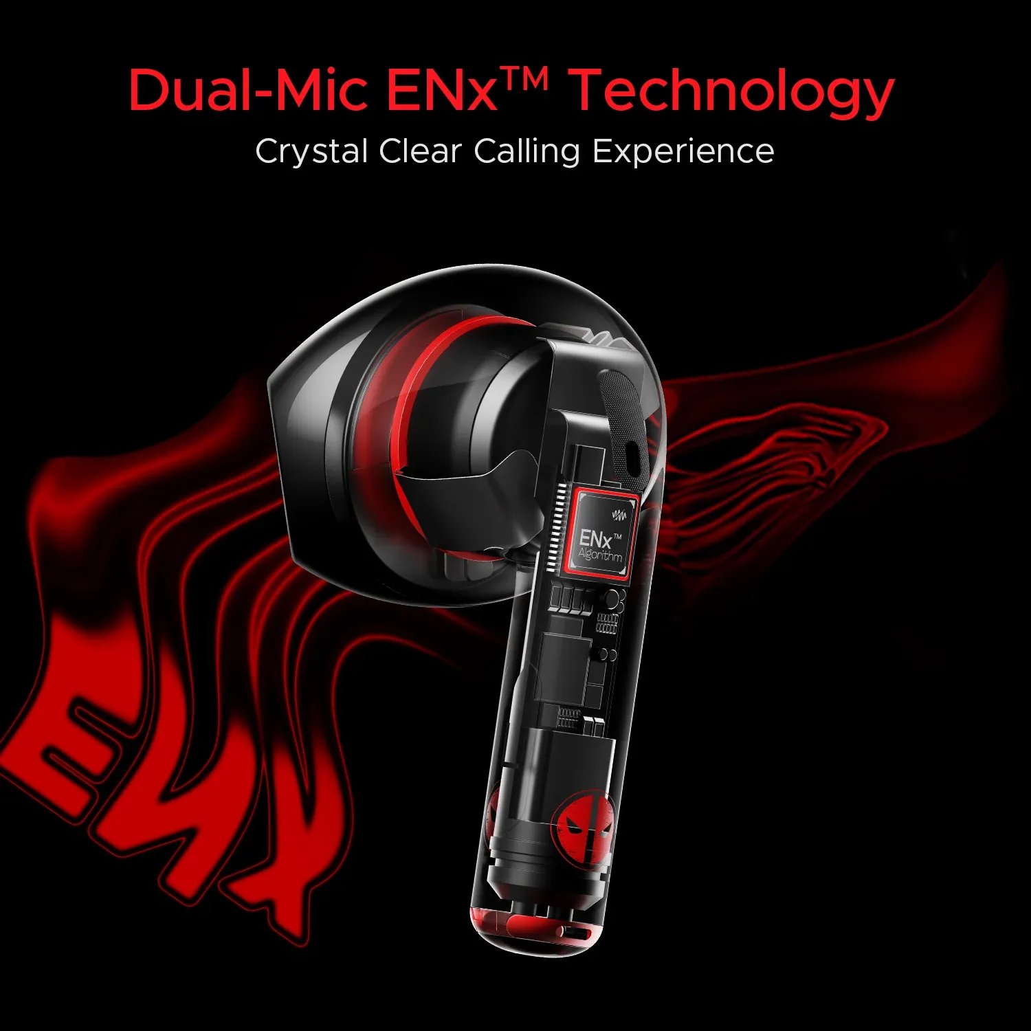 Boat Airdopes Alpha Deadpool Edition 35Hrs Battery Bluetooth TWS Earbuds (Assassin Black) overview 1