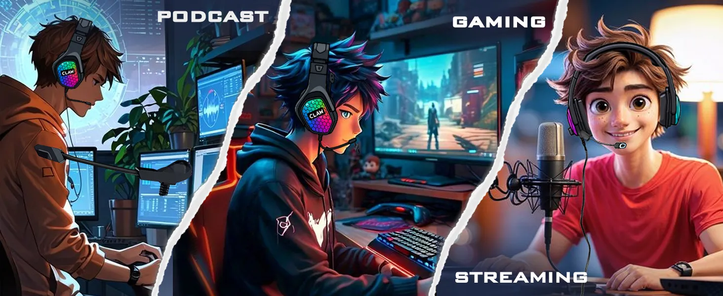CLAW GH28 Wired RGB 40mm Driver Gaming Headset overview 8