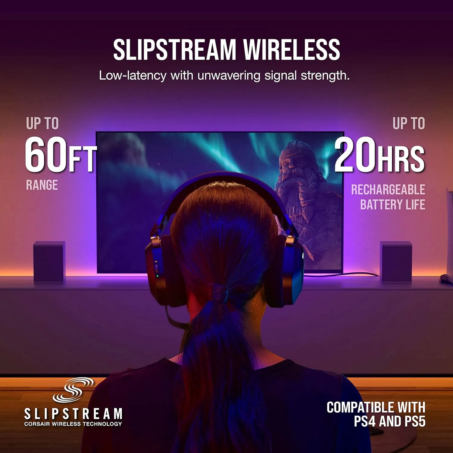 CORSAIR HS80 RGB Wireless Gaming Headset (Carbon Black) overview 5