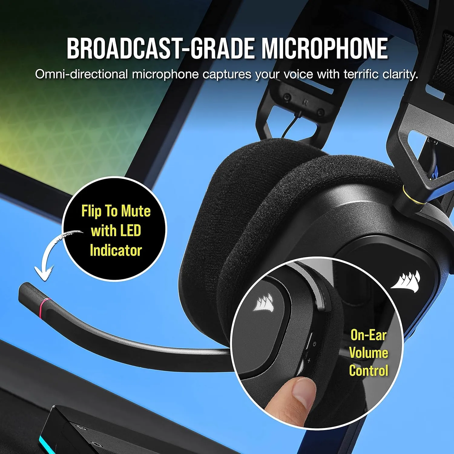CORSAIR HS80 RGB Wireless Gaming Headset (Carbon Black) overview 6