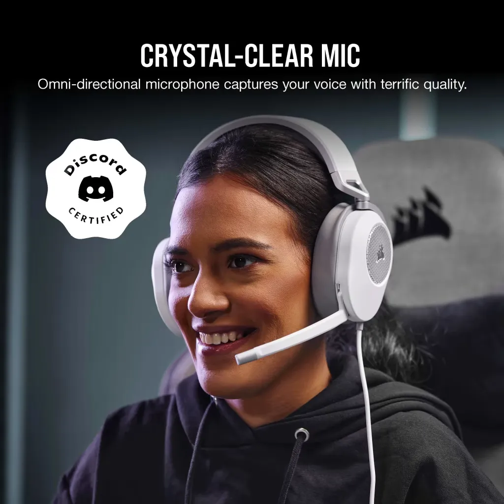 Corsair HS65 SURROUND Wired Gaming Headset (White) overview 4