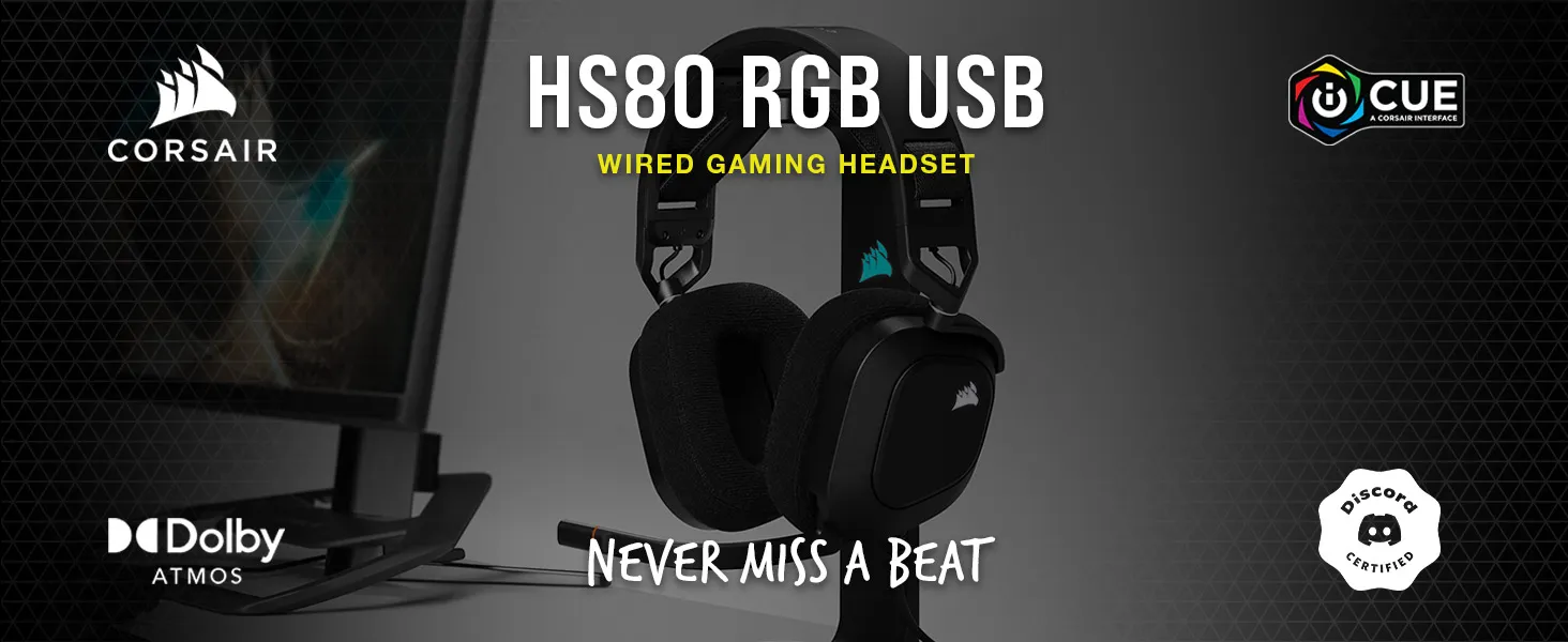 Corsair HS80 RGB USB Wired Gaming Headset overview 1