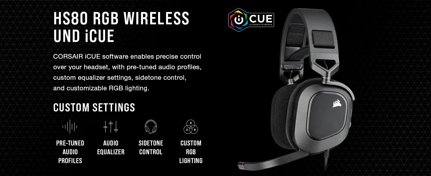 Corsair HS80 RGB USB Wired Gaming Headset overview 8