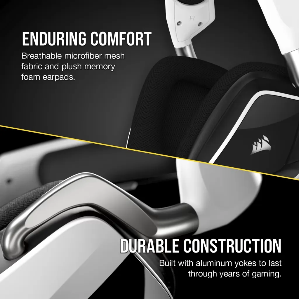 Corsair VOID RGB ELITE USB Premium Gaming Headset with 7.1 Surround Sound (White) overview 3