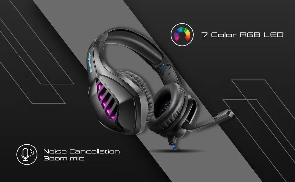 Cosmic Byte GS430 Gaming wired over ear Headphone with mic - Black overview 2
