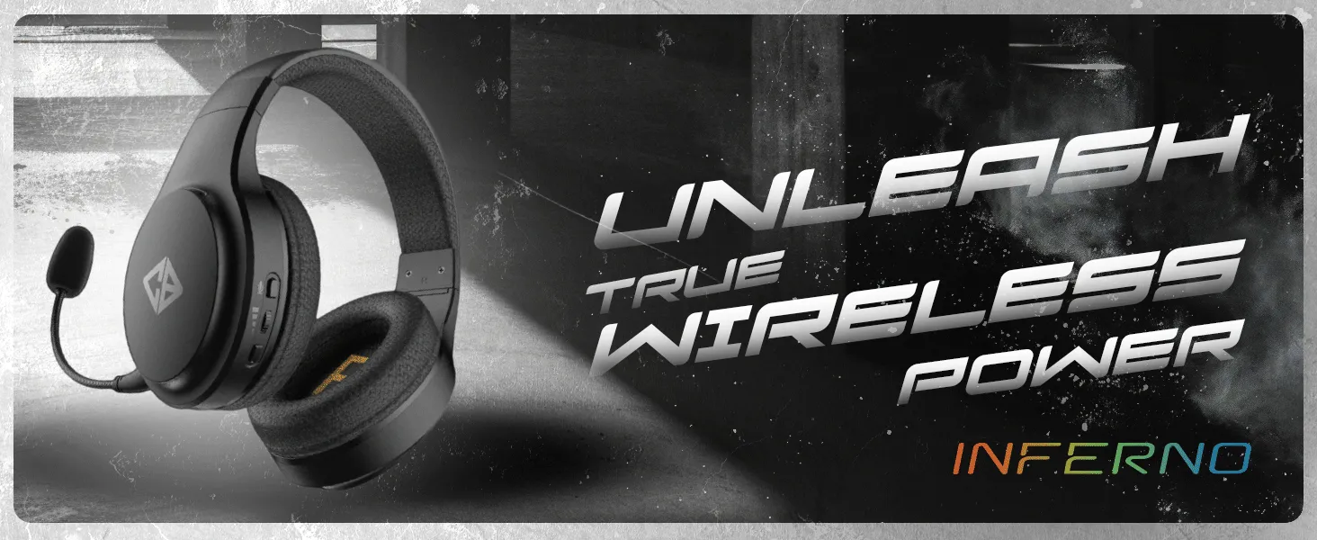 Cosmic Byte Inferno 2.4Ghz Wireless + Bluetooth + Wired Headphone (Black) overview 1