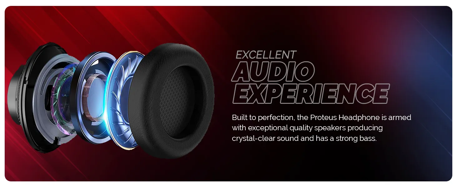 Cosmic Byte Proteus Headset Dual Input USB and 3.5mm, 7.1 Surround Sound, RGB LED, ENC Microphone, Memory Foam Earcushions, Windows Software (Black) overview 2