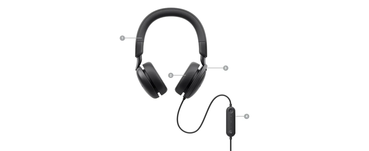 Dell WH5024 Pro Wired Active Noise Cancelling Headset overview 8