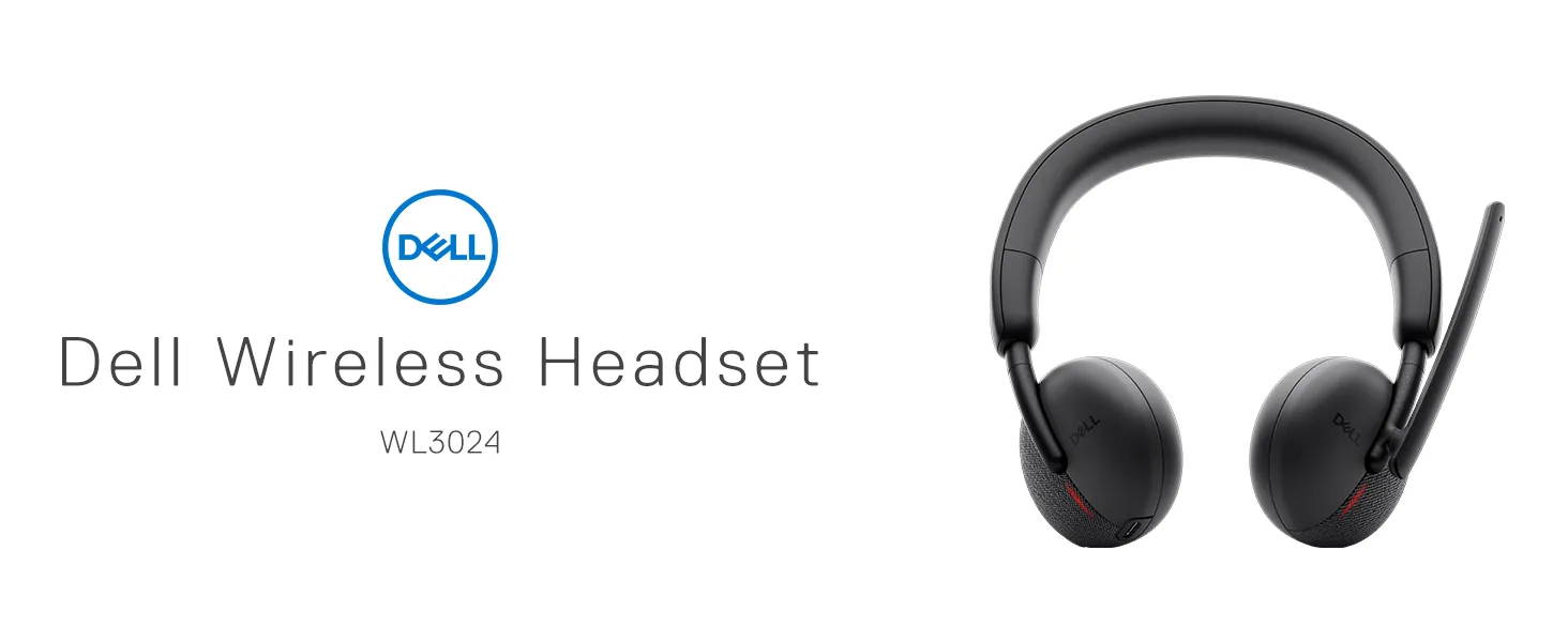 Dell WL3024 Wireless Headset - Black overview 1