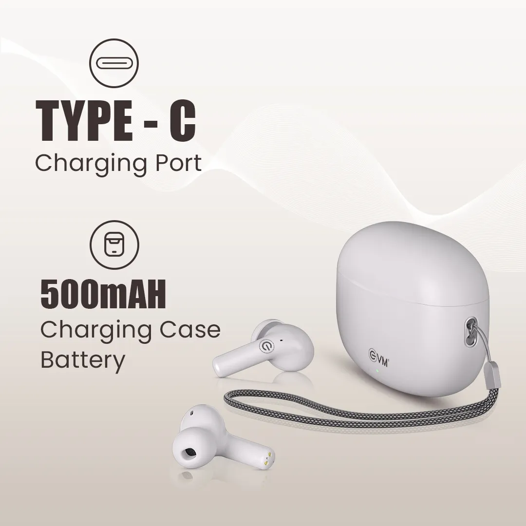 EVM ENZEST TWS Bluetooth True Wireless Earbud (White) overview 3