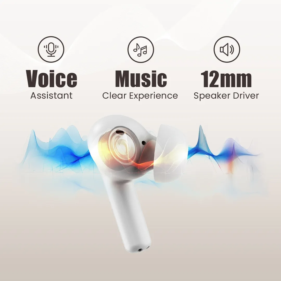 EVM ENZEST TWS Bluetooth True Wireless Earbud (White) overview 4