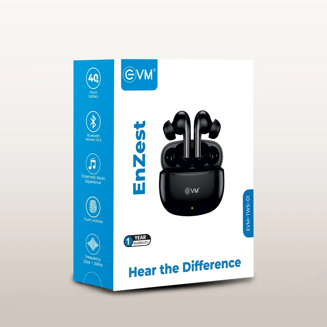 EVM ENZEST TWS Bluetooth True Wireless Earbud (White) overview 7
