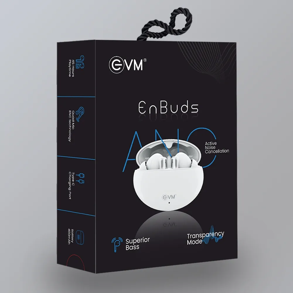 EVM EnBuds ANC TWS Bluetooth True Wireless Earbud (White) overview 7