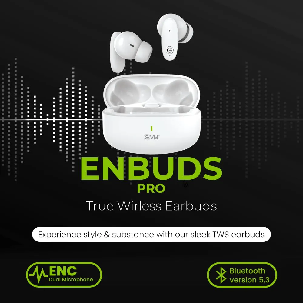 EVM EnBuds Pro TWS Bluetooth Headset - White overview 1