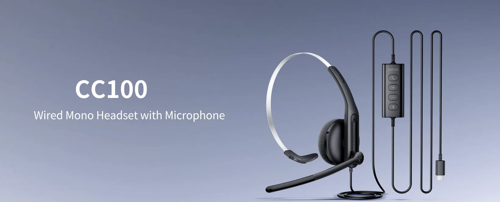 Edifier CC100 Wired Mono Headset with Microphone overview 1