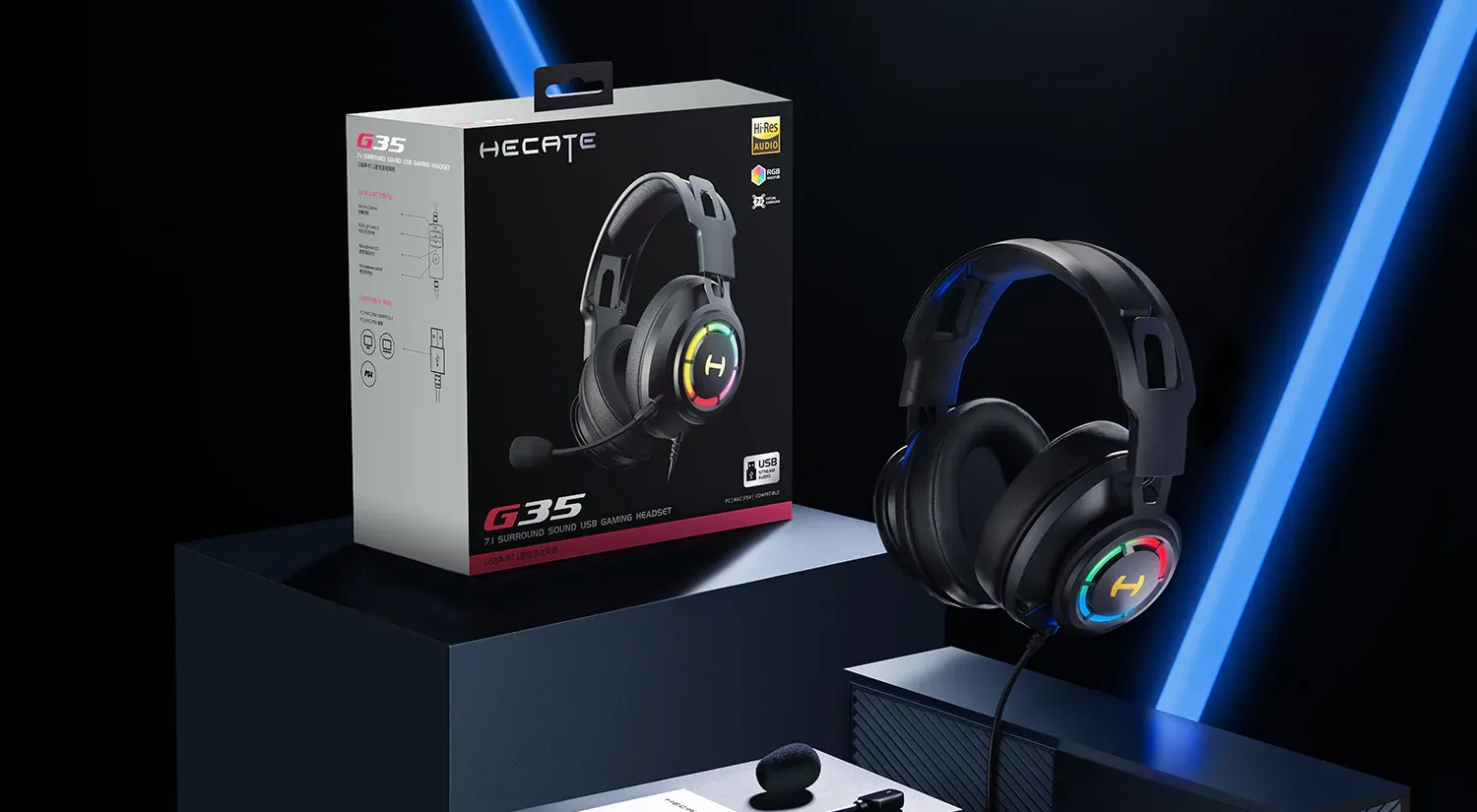 Edifier G35 7.1 Surround Sound USB Gaming Headphone (Black) overview 1