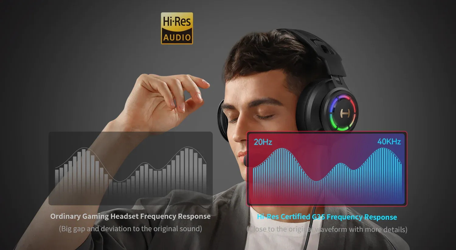 Edifier G35 7.1 Surround Sound USB Gaming Headphone (Black) overview 3