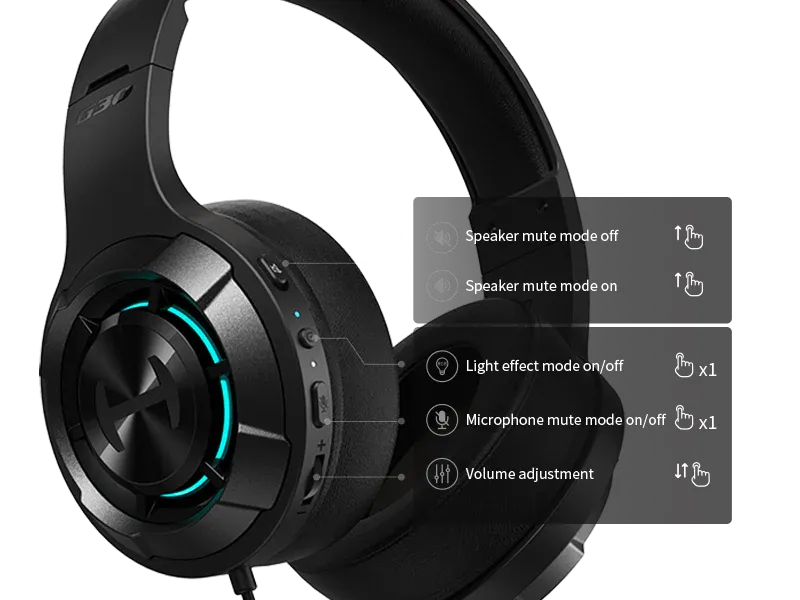 Edifier Hecate G30 II 7.1 Virtual Surround Sound Gaming Headphones With Mic (Black) overview 16