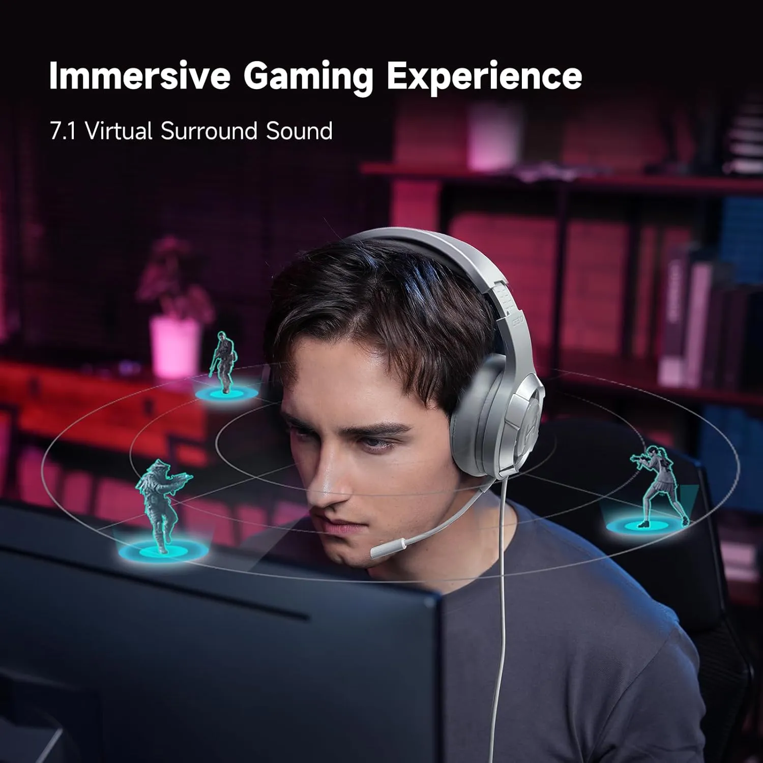 Edifier Hecate G30 II 7.1 Virtual Surround Sound Gaming Headphones With Mic (Grey) overview 9