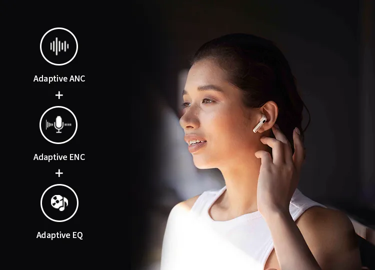 Edifier W320TN Adaptive Active Noise Cancelling TWS Earbuds (Ivory) overview 2