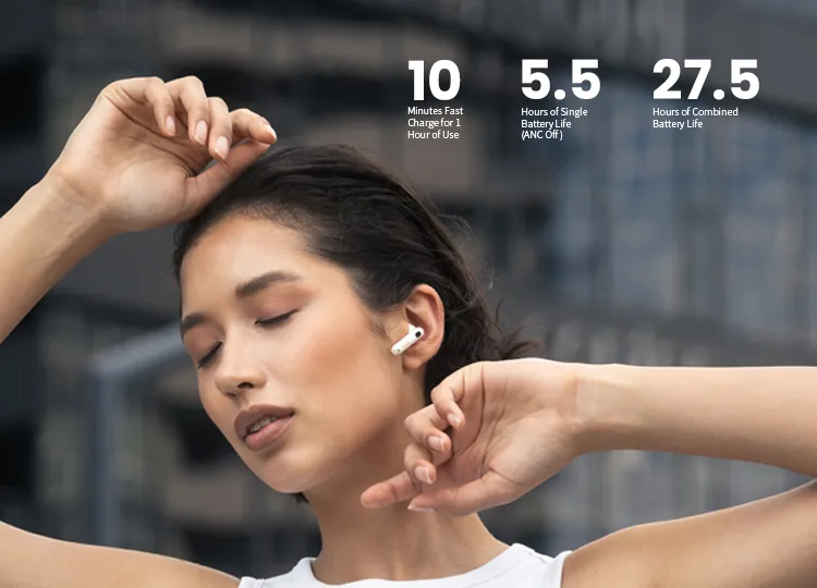 Edifier W320TN Adaptive Active Noise Cancelling TWS Earbuds (Ivory) overview 6