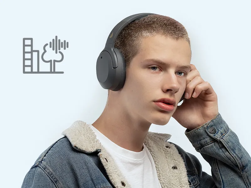 Edifier W820Nb Hybrid Active Noise Cancelling Headphones (Black) overview 7
