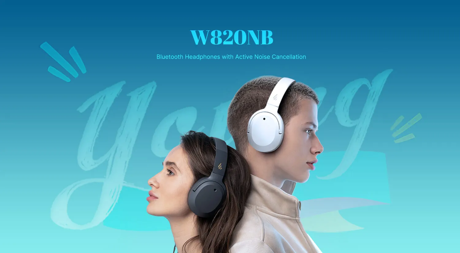 Edifier W820Nb Hybrid Active Noise Cancelling Headphones (White) overview 1