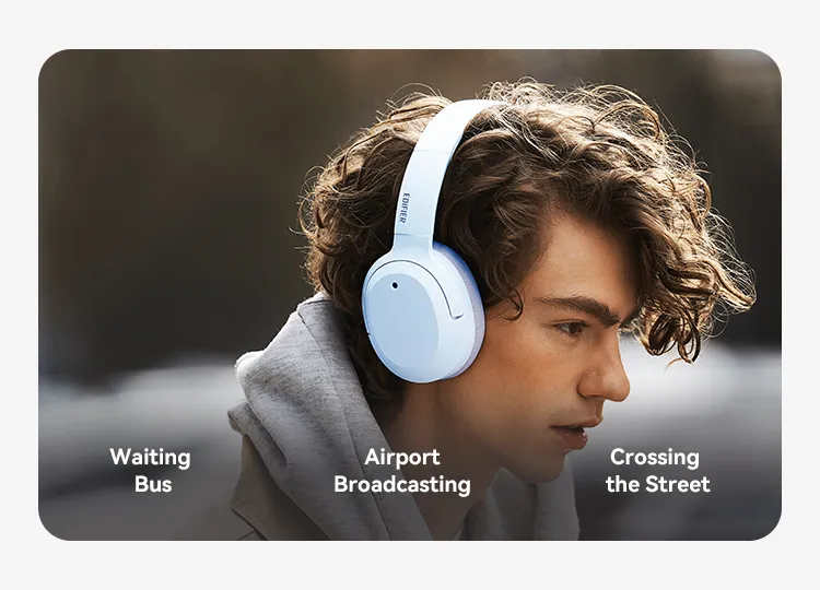 Edifier W820Nb Plus Wireless Noise Cancellation Over-Ear Headphones (Ivory) overview 4