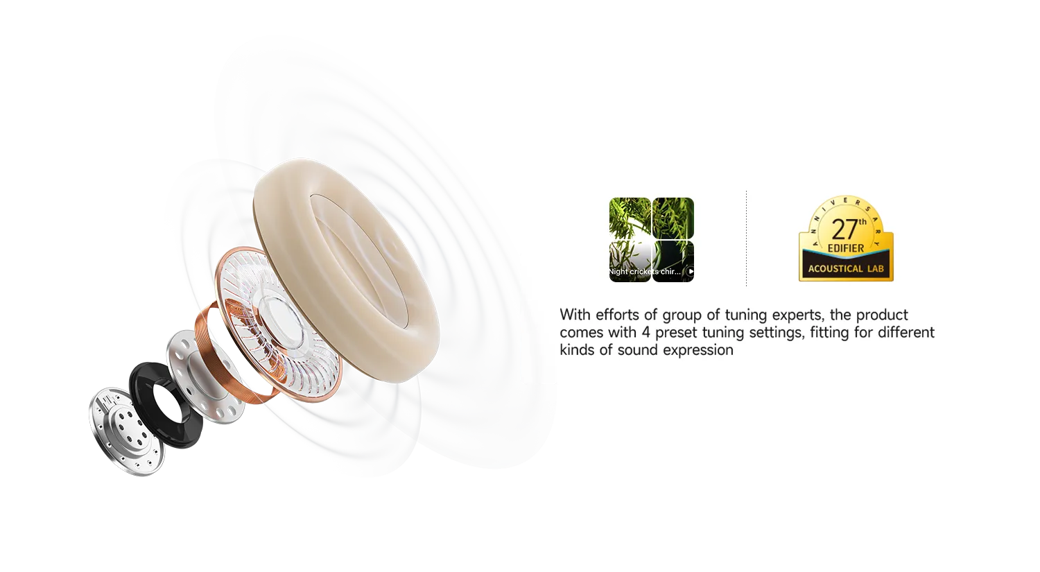 Edifier WH700NB Active Noise Cancelling Headphones (Ivory) overview 5