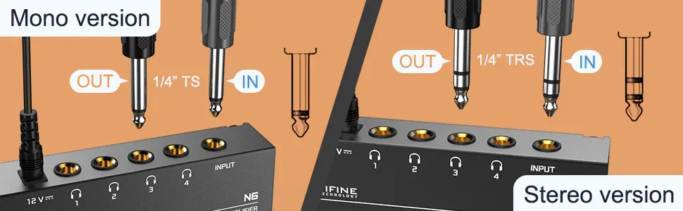 Fifine N6 - Headphone Amplifier With Stereo Output And Individual Volume Controls overview 4