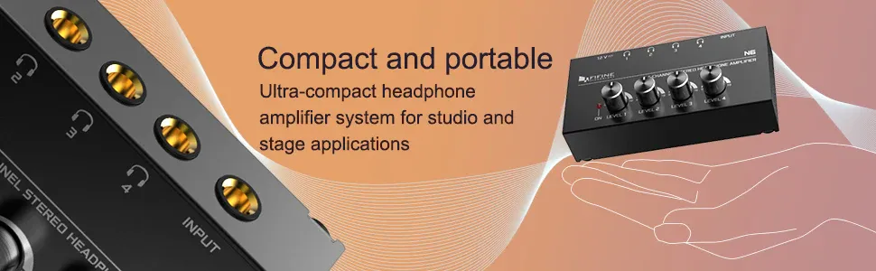 Fifine N6 - Headphone Amplifier With Stereo Output And Individual Volume Controls overview 5