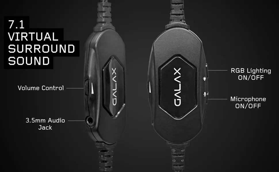 Galax SONAR 04 On Ear Gaming Headphones with Professional Mic (Black) overview 5