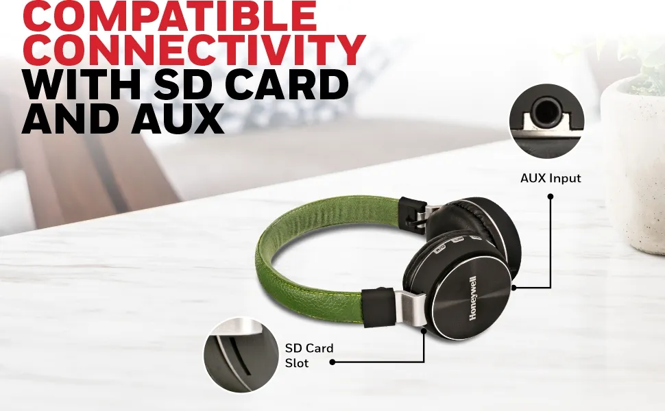 Honeywell Moxie V10 Bluetooth Wireless Headphone - Olive Green overview 4